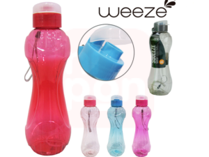 Garrafa Squeeze De Plastico Pet Tampa C/ Alça Weeze Transcolor 600ml