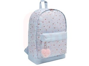 Mochila de Costas Académie Corações Metalizados Azul - Tilibra